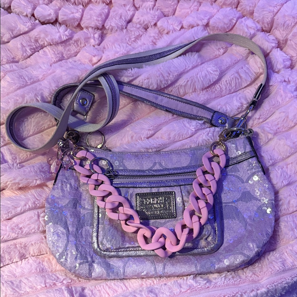Lavender sequins vintage Coach poppy